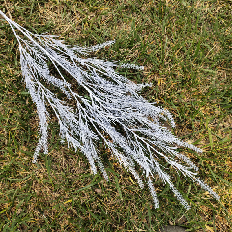 三叉雾凇路边草 婚礼造景仿真花背景墙插花 客厅卧室装饰