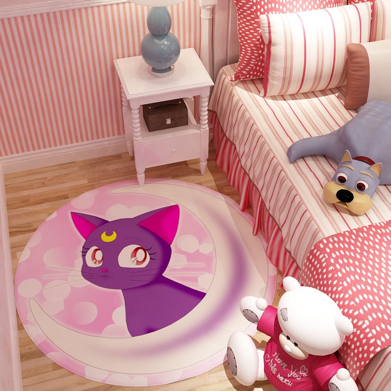 美少女战士地毯可爱少女心卧室床边飘窗垫电脑电竞椅子粉色公主房