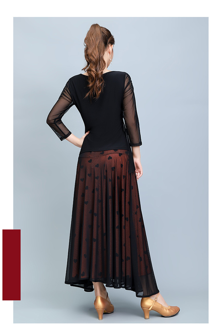 舞曌交谊舞半身裙新款探戈舞长裙交际舞大摆裙华尔兹比赛裙摩登裙