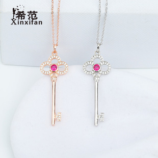 s925纯银h字母项链女镶嵌白贝锆石双面可戴网红轻奢风百搭高级感