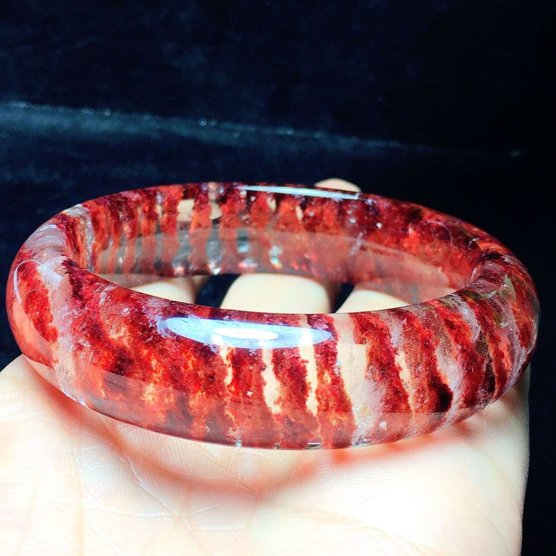天然巴西老料红幽灵千层山幽灵金字塔红红火火手镯内径:59mm-阿里巴巴