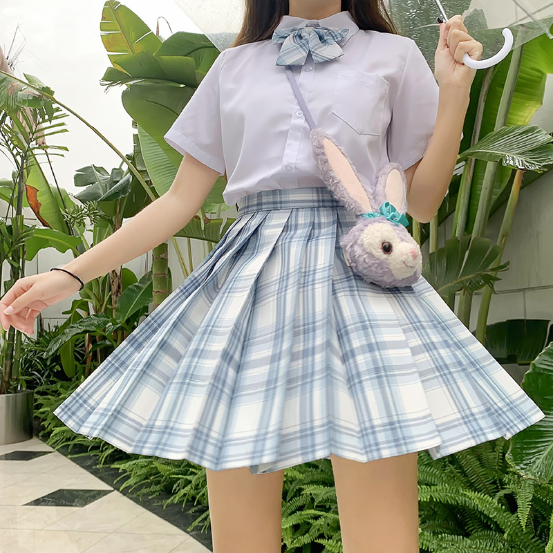 日系学院高腰格子少女心事百褶裙百折裙半身裙jk制服裙合集批发