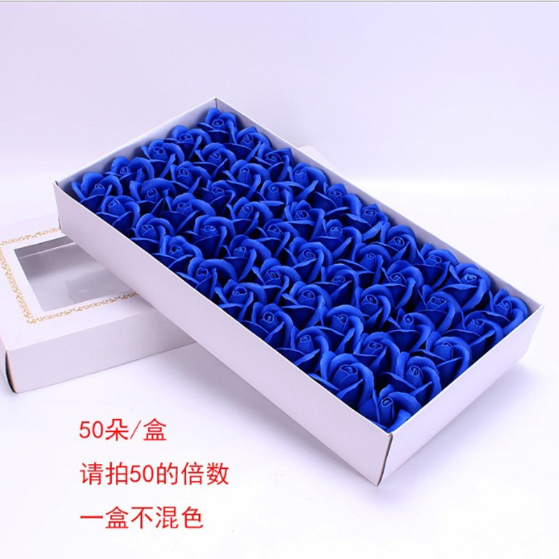 Mother's Day Soap Flower Flower Head Artificial Rose 2 Layers with Stand Base Wrapped Flower Bundled Gift Box for Chinese Valentine's Day Gift