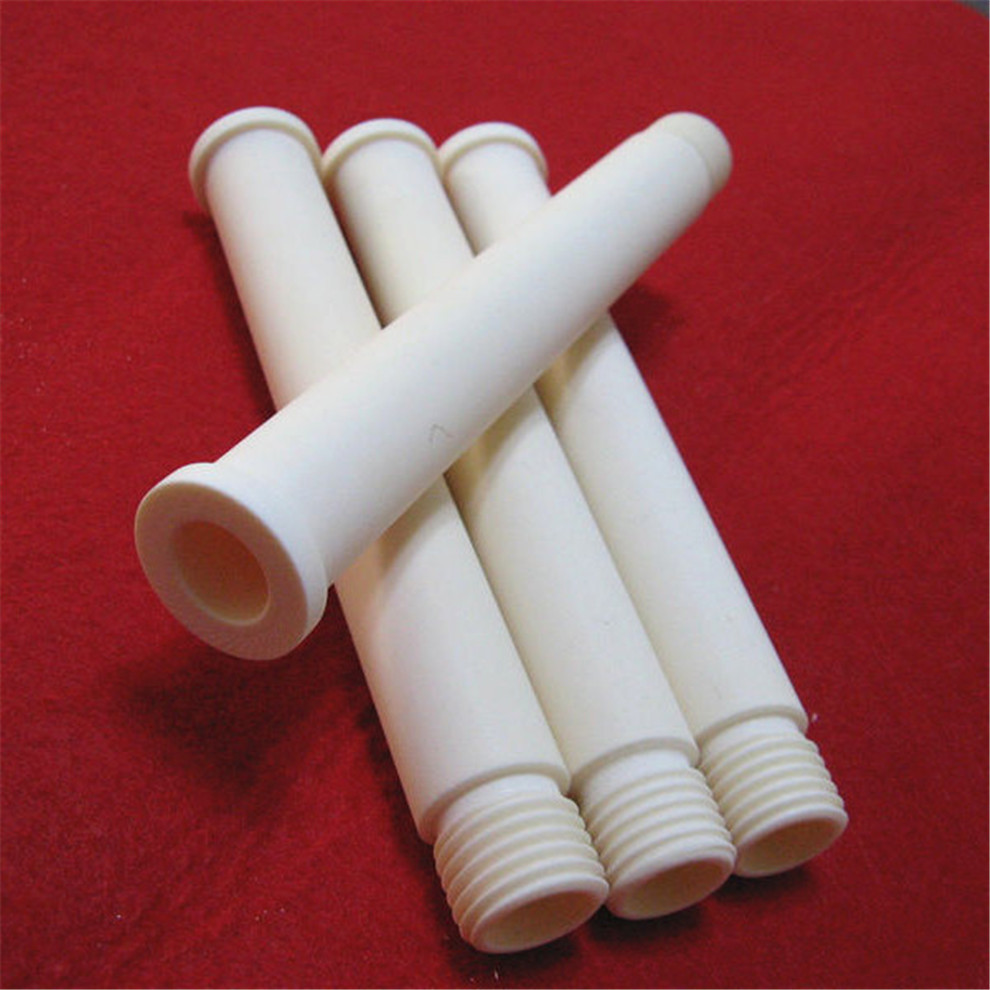 螺纹陶瓷法兰管高纯氧化铝陶瓷炉管耐高温al2o3