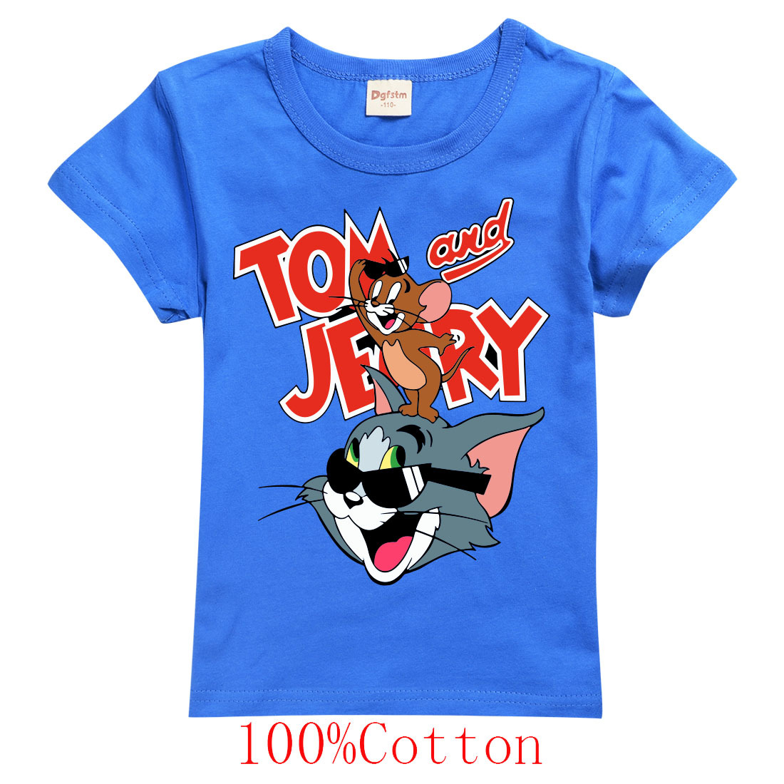 猫和老鼠tom & jerry 8315外贸卡通童装纯棉短袖t恤一件代发