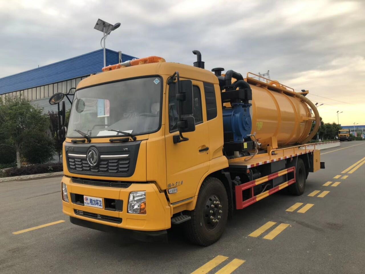 东风天锦清洗吸污车,国六14t清洗吸污车价格,副发动机动力强劲