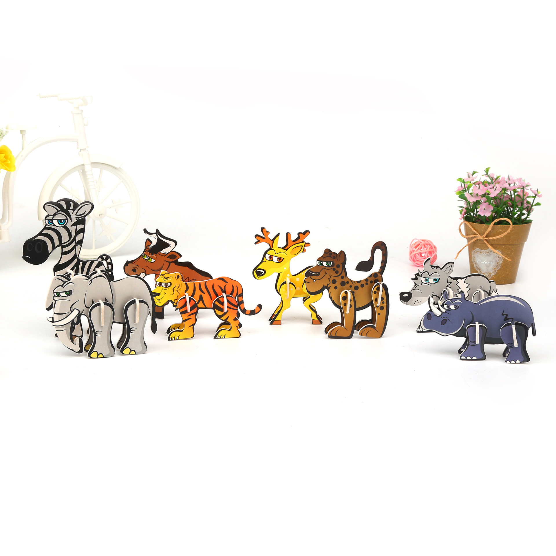 新款eps纸质立体泡沫拼图各种各样动物形状拼图长颈鹿拼图厂家