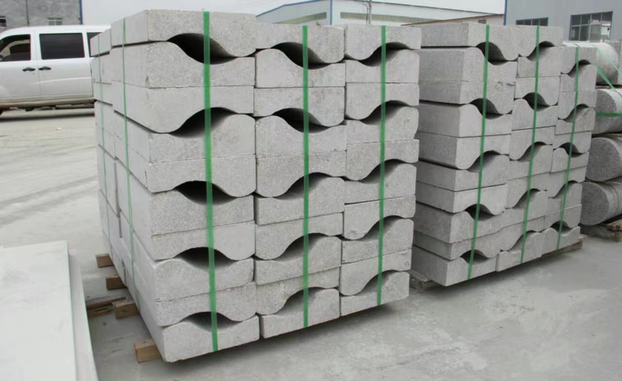 水泥马路牙路沿石路牙石路缘石侧平石芝麻灰荔枝面花岗岩仿大理石