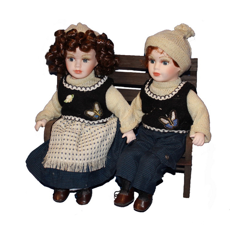 跨境热卖陶瓷娃娃家居装饰礼品洋娃娃男娃女娃坐娃批发价一件代发