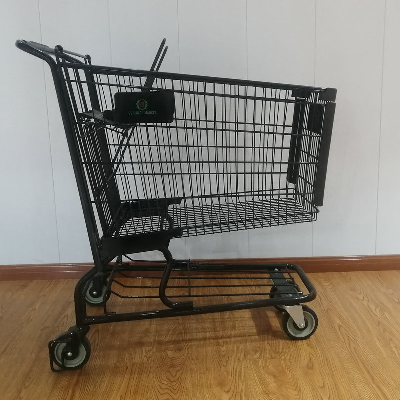 美式购物车150l超市商场便利店购物车 手推车四轮购物手推车