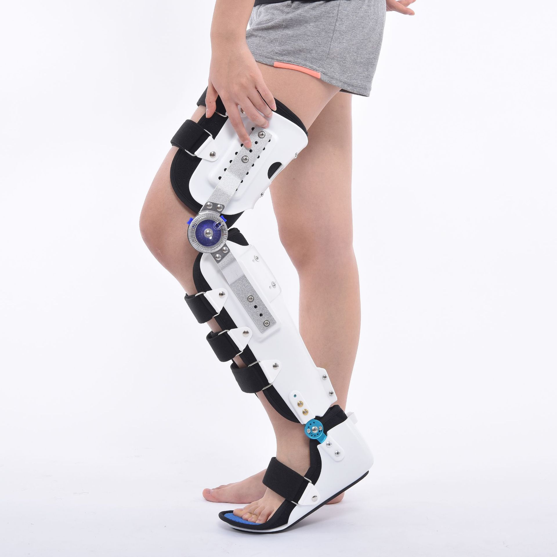 膝踝足关节固定可调膝踝足支具硬性支具术后脚足踝器支架