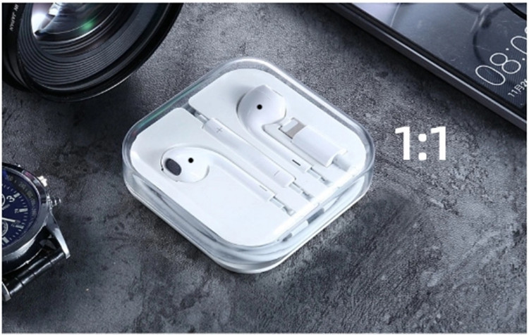 适用于 苹果手机耳机耳塞式有线重低音lightning扁头弹窗蓝牙耳机