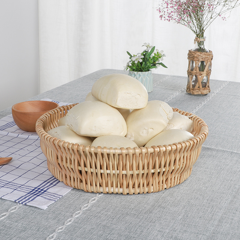 藤编馒头筐馍筐家用竹柳编水果篮酒店厨房筐子菜篮子放馒头的筐子