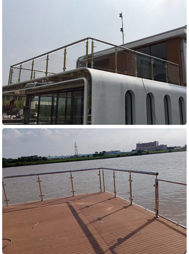 游艇不锈钢玻璃扶手 游艇邮轮316材质扶手护栏高端豪华不锈钢栏杆