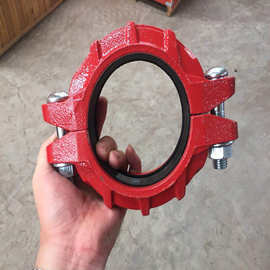 供应沟槽管件 钢卡 重卡 柔卡消防球墨铸铁管卡 三通四通各种型号