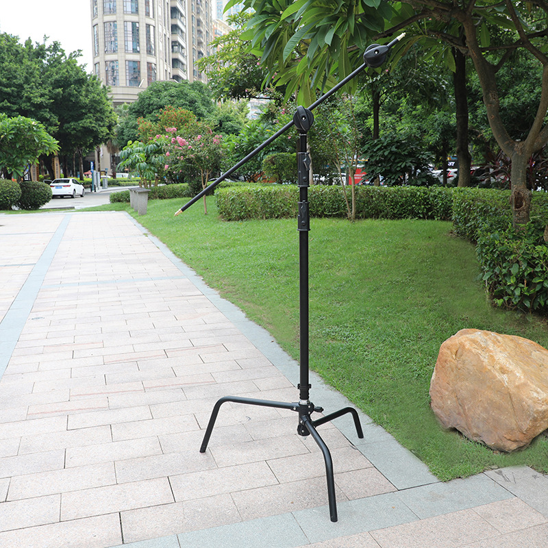 黑色魔术腿c型摄影灯架40寸带横杆斜臂旗板支架闪光顶灯架-阿里巴巴