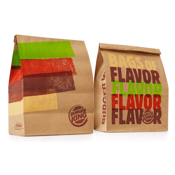 厂家定制食品纸袋汉堡王外卖纸袋牛皮纸袋汉堡纸袋牛皮纸打包装袋
