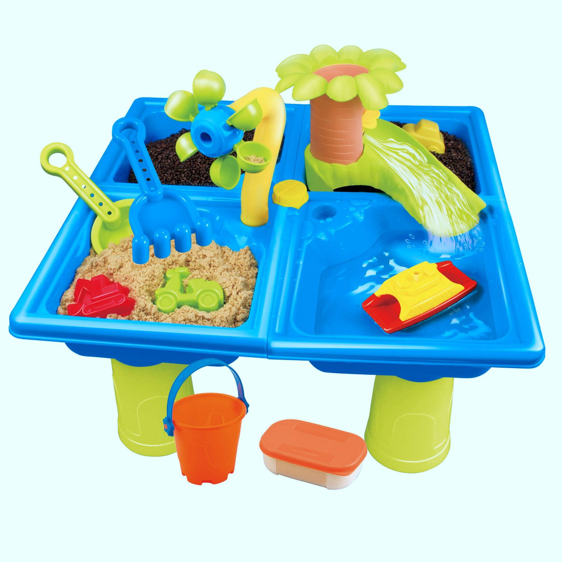 建雄亲子玩具多功能沙滩桌太空沙大沙盘玩沙戏水决明子洗澡工具桶