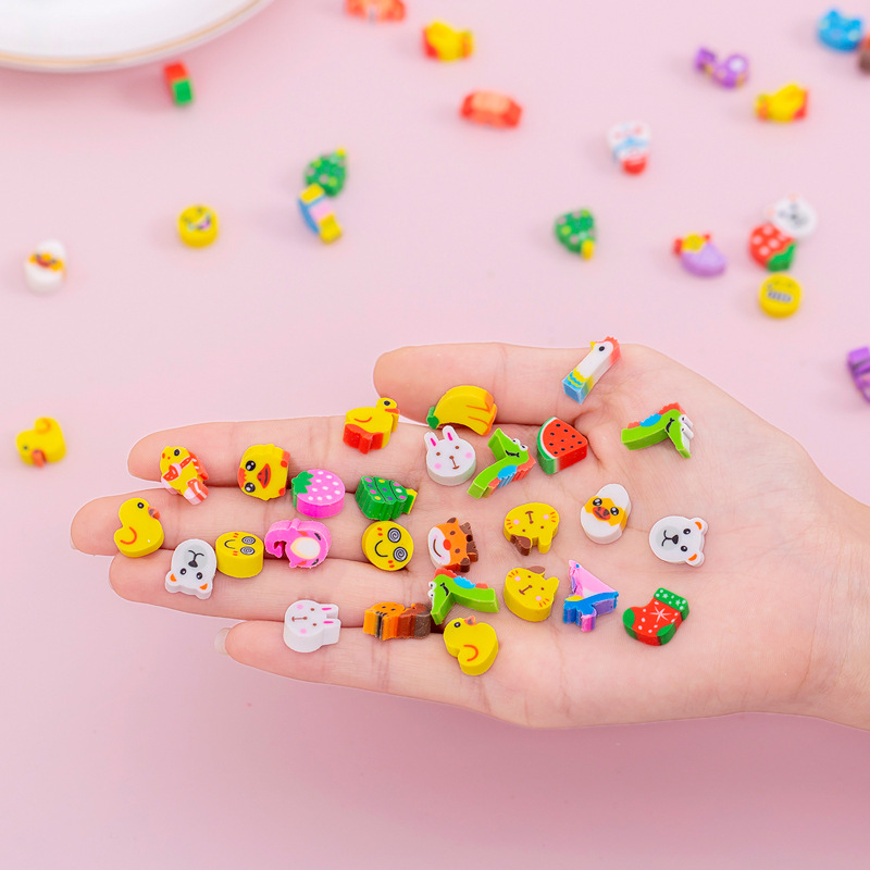 高思散装mini水果动物数字蛋糕小橡皮擦迷你橡皮擦学生橡皮文具