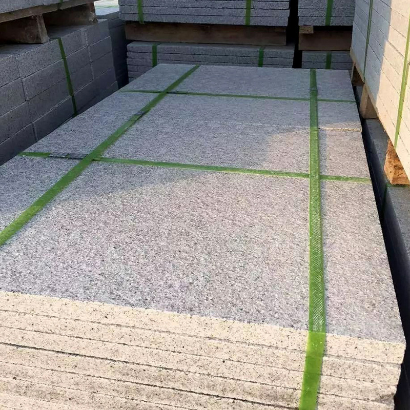 山东白麻火烧面 外墙面干挂石材光面幕墙 芝麻白大理石荔枝面