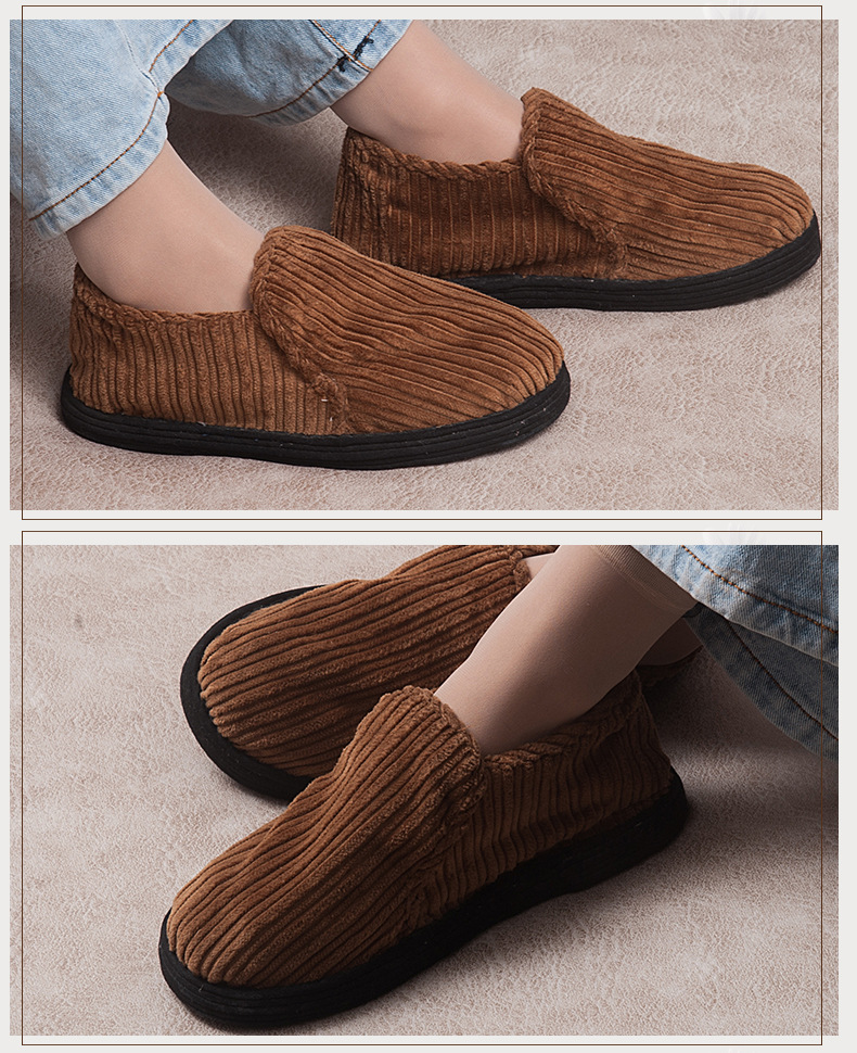 条绒千层底手工布鞋女款休闲圆头布鞋传统日常女平底一脚蹬单鞋