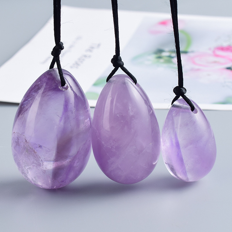 天然半宝石玉石按摩鸡蛋 浅紫水晶阴户蛋 按摩手球蛋 厂家直销批