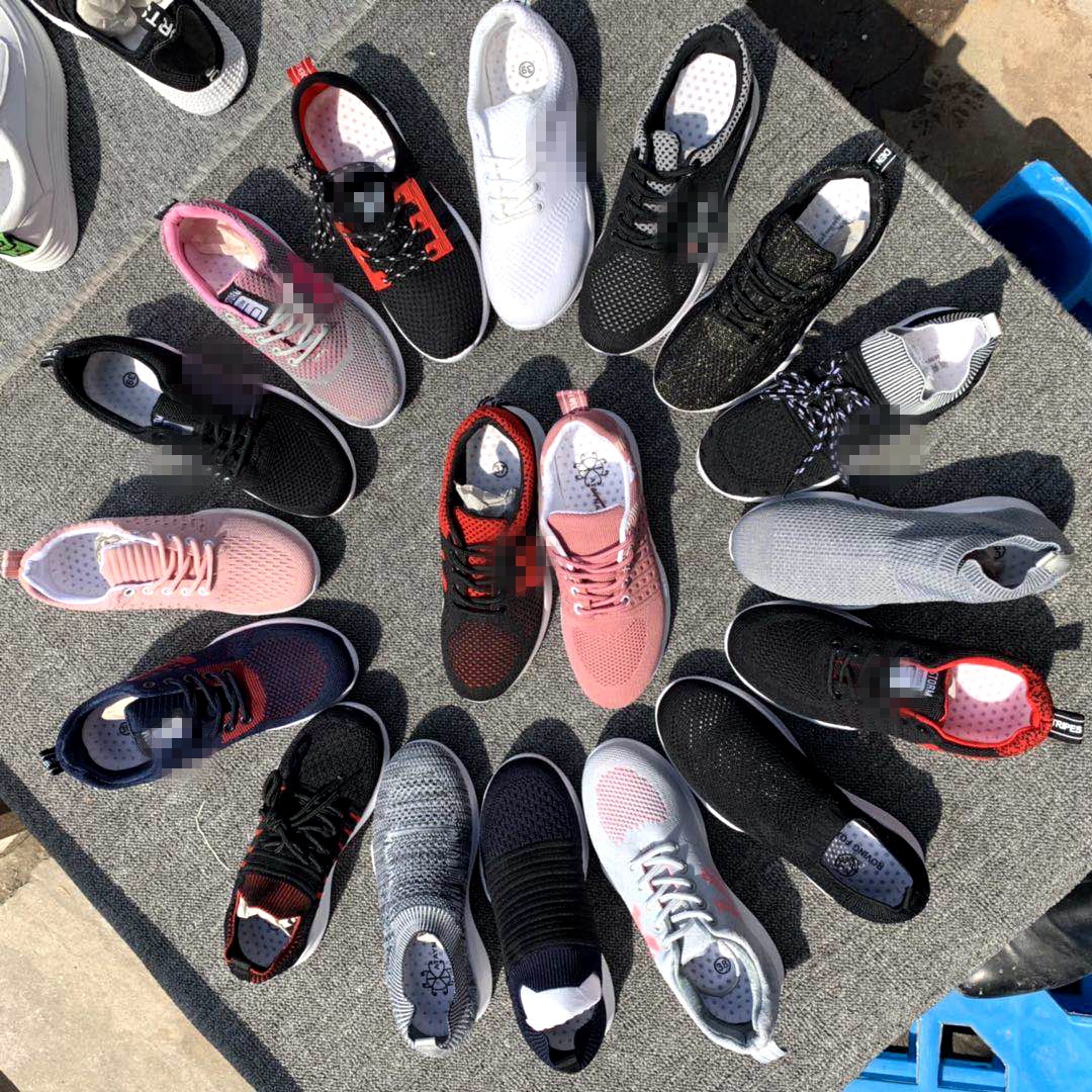 夏季新款透气女飞织网布运动鞋夜市赶集庙会 3到15元 地摊鞋批发