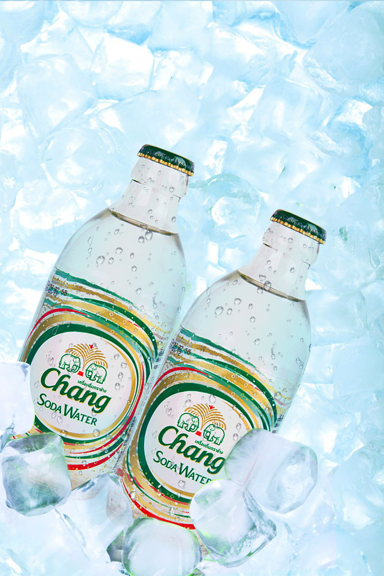 泰国chang大象牌苏打水325ml*24玻璃瓶无糖0脂含气泡苏打饮料