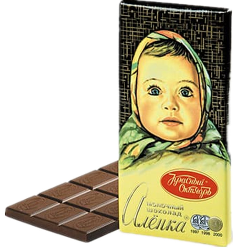 俄罗斯大头娃娃巧克力 进口零食 爱莲巧大块巧克力85克/块