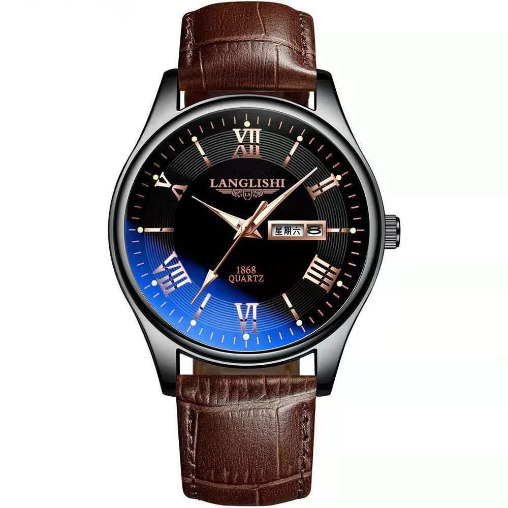 Langlishi Men's Watch Male Student Waterproof Calendar Korean Fashion Net Infrared Single Popular Fashion Quartz Watch