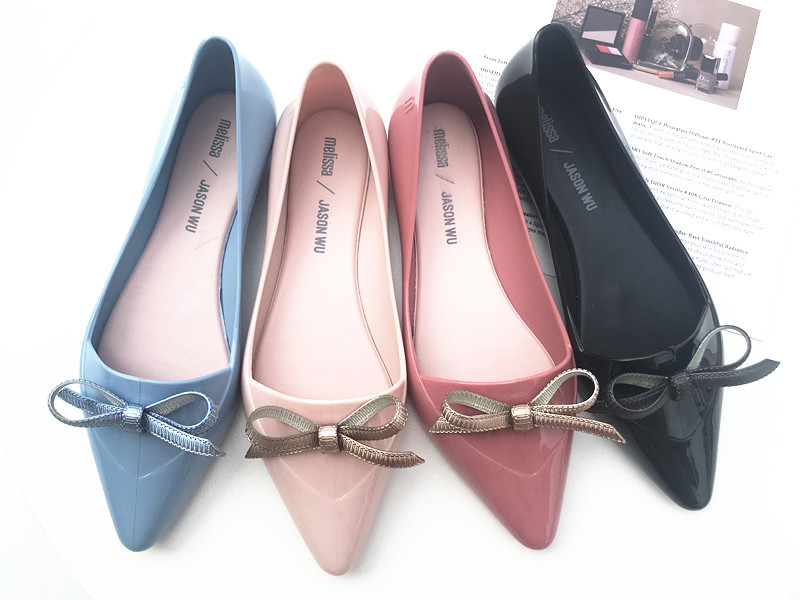 2020新梅丽莎果冻女凉鞋melissa蝴蝶结尖头女单鞋平底浅口懒人鞋