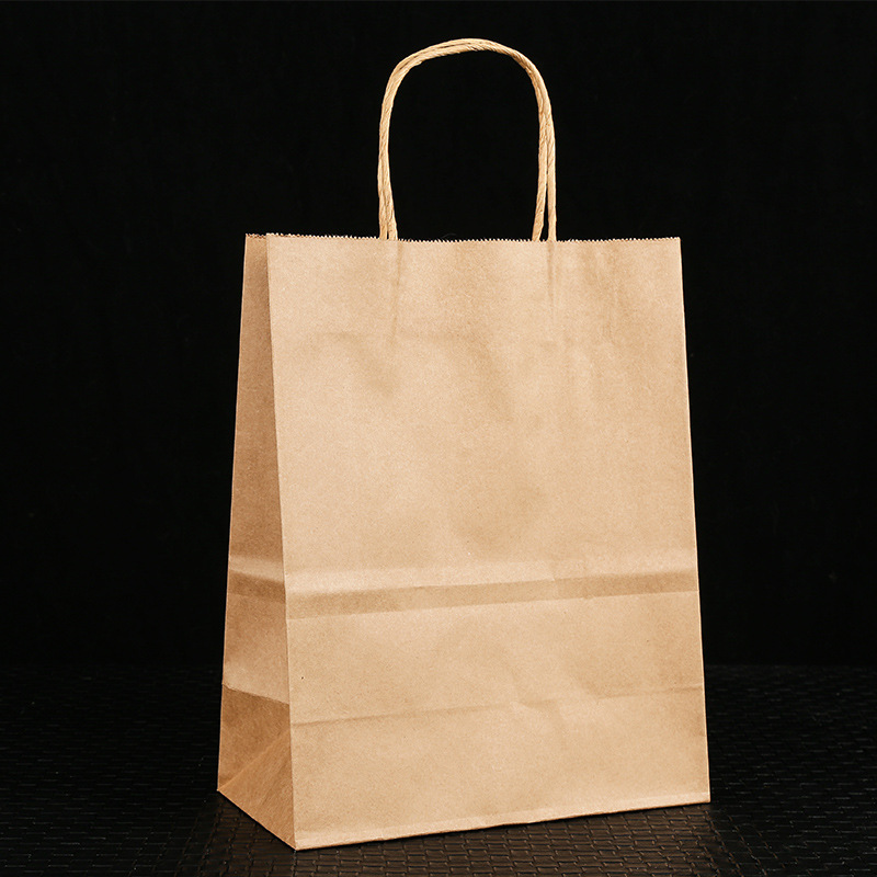 Spot Hand-Held Kraft Paper Bag Bread Food Packaging Bag Take out Take Away Storage Shopping Gift Bag