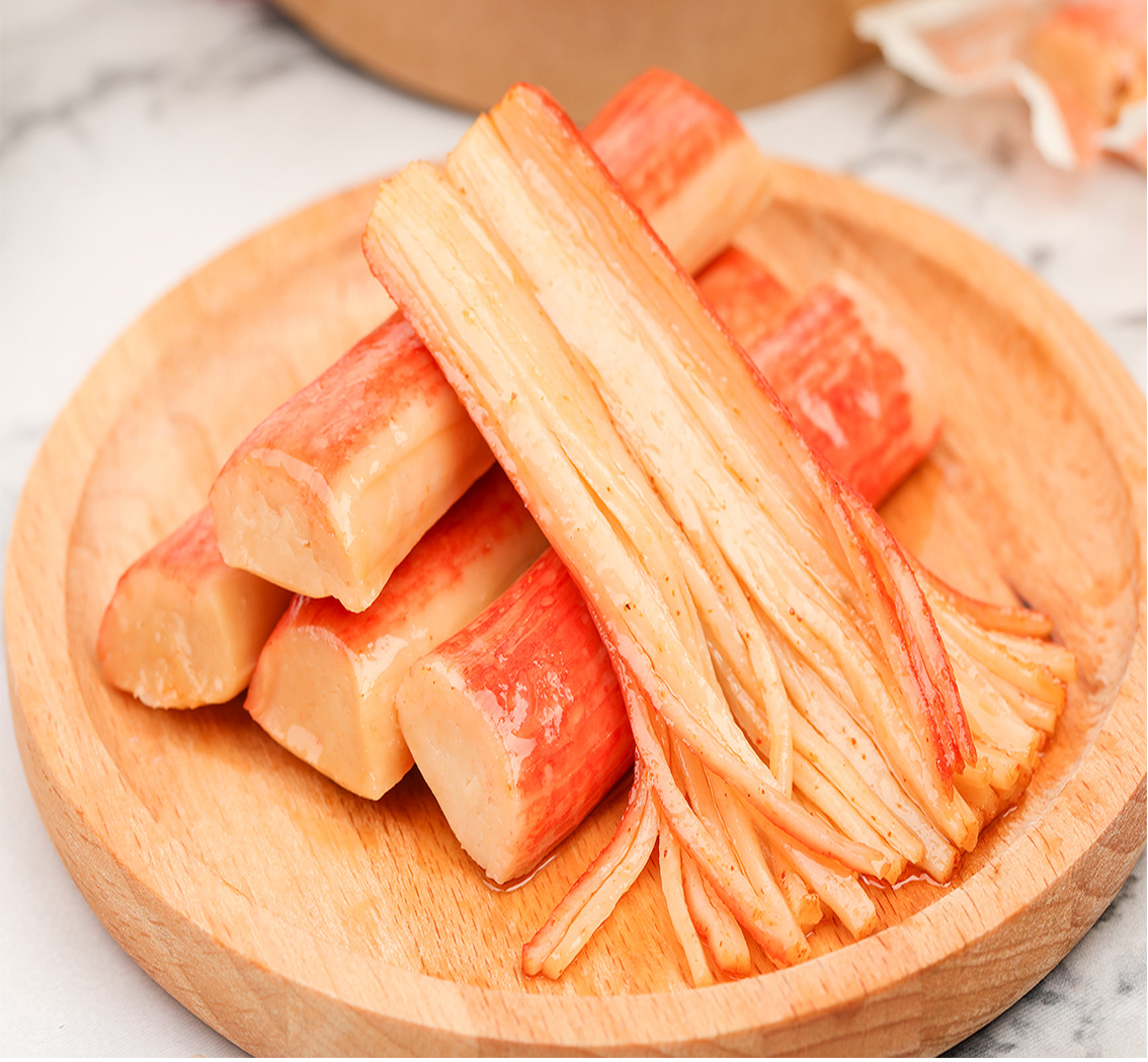 力诚食品手撕蟹柳200g盒装休闲零食20根装福建即食海鲜手撕蟹肉棒