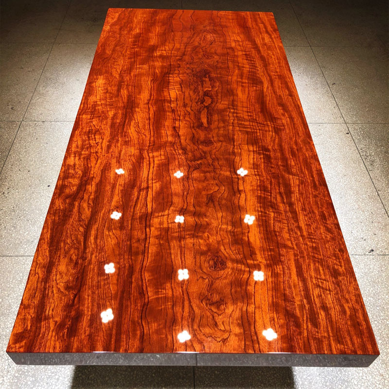 巴花非花实木大板茶桌办公桌椅组合原木老板桌胡桃木茶台红木家具