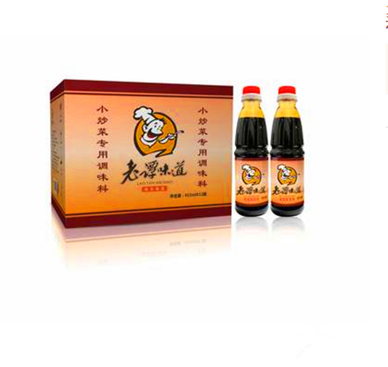批发450ml老谭味道酱油小炒菜专用湘菜厨师配制酱油瓶老抽调味料