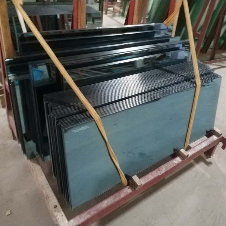 厂家批发镀膜玻璃512mm异型精磨边钢化福特蓝玻璃来图定制