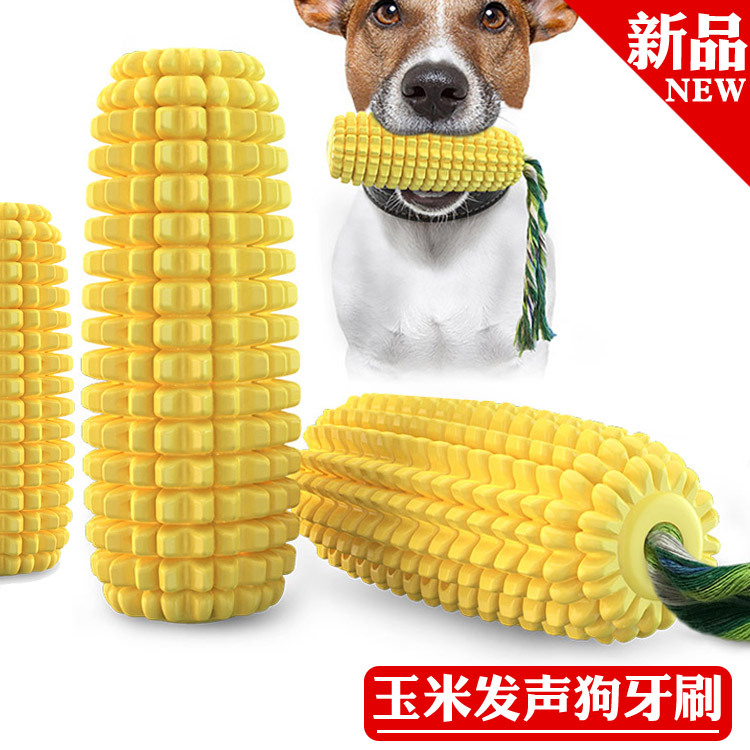 Pet Supplies Amazon Corn Sound Dog Toy Bite-Resistant Molar Rod Dog Tooth Cleaning Ball Relieving Stuffy and Funny Puppy