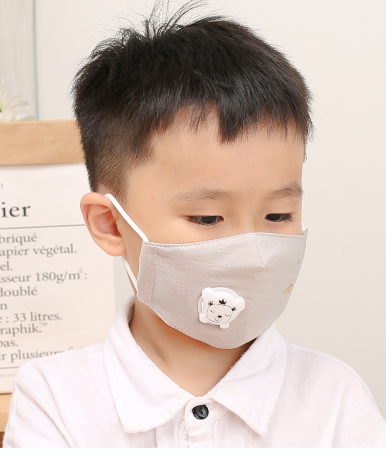 小什季网红爆款颜文字表情口罩儿童纯棉带呼吸阀透气防尘防雾霾
