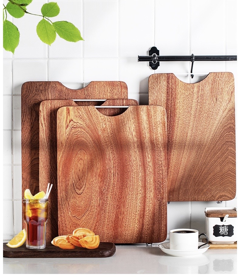 Ebony Cutting Board Solid Wood Square Chopping Board Double-Sided Multifunctional Cutting Board Kitchen Cutting Board Factory Wholesale