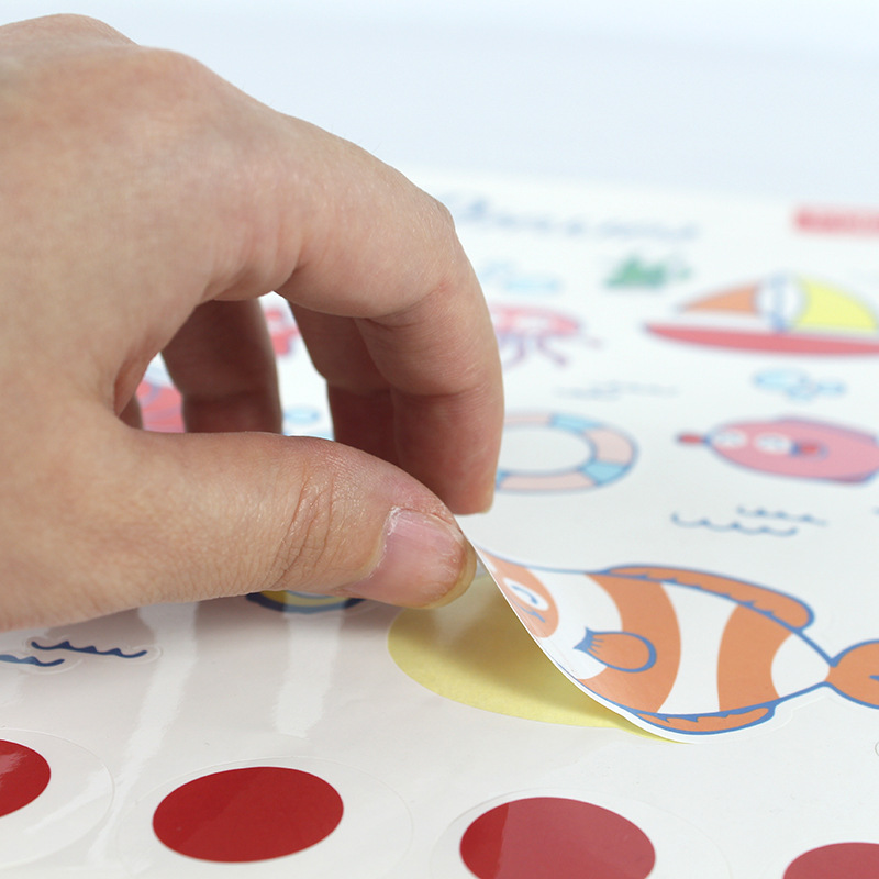 彩色卡通纸标贴异型彩色标贴pvc不干胶标签手工标签贴定制