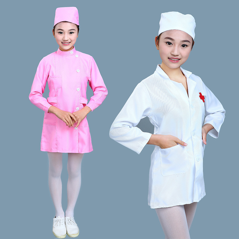 儿童医生服装小孩护士制服工作服女孩过家家白大褂宝宝表演出服装