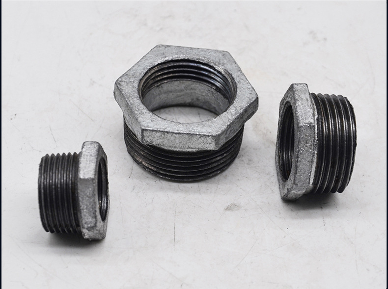 批发补芯冷镀锌玛钢水暖管件螺补芯内外丝变径25*15补芯