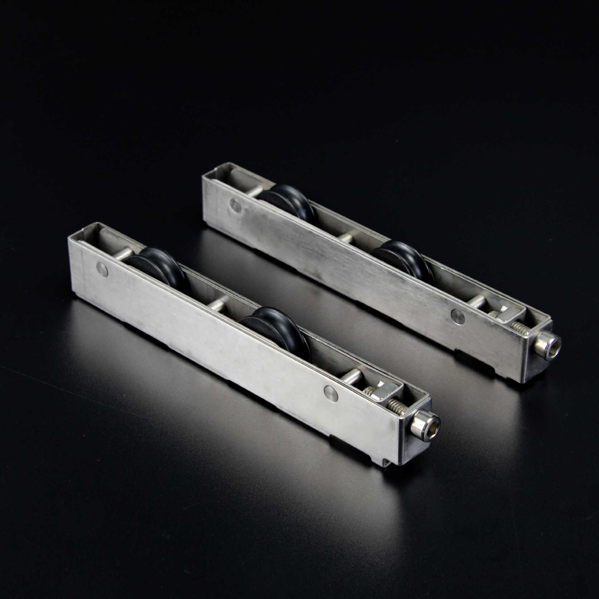 现货两轮长条轮重型中空推拉门滑轮地轮不锈钢移门滑轮门窗配件