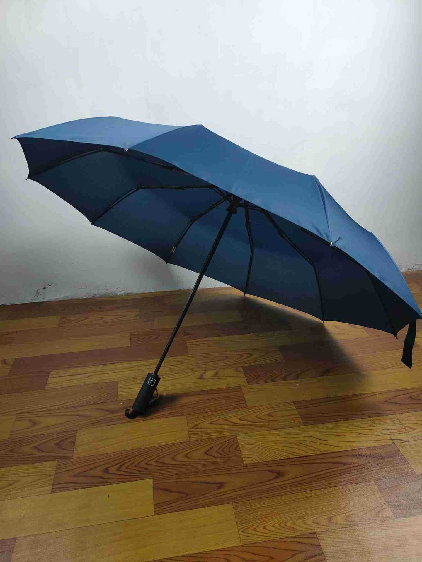 三节折叠自动开收伞加大防紫外线黑胶可定制印刷