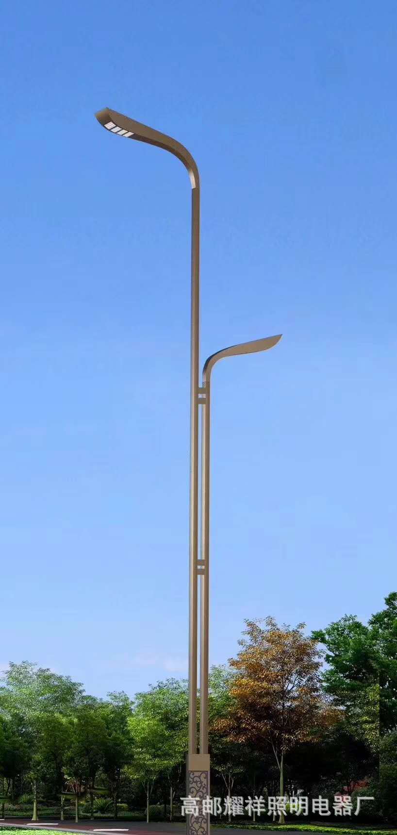 扬州路灯厂家来图定做2021年新款9米10米12米高低臂双臂led路灯