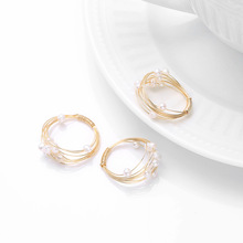 韩式复古多圈绕线珍珠戒指 简约气质百搭珍珠指环女 地摊货源热卖