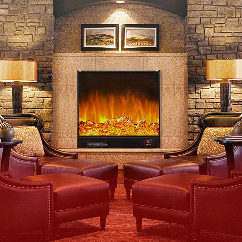 欧式装饰壁炉电视柜 背景墙嵌入式仿真火焰壁炉芯 家用取暖器