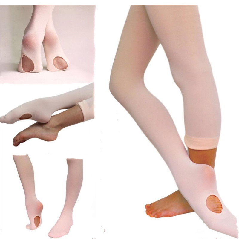 厂家直供芭蕾舞袜子白大袜艺考舞蹈袜成年连裤袜儿童专业练功挖洞