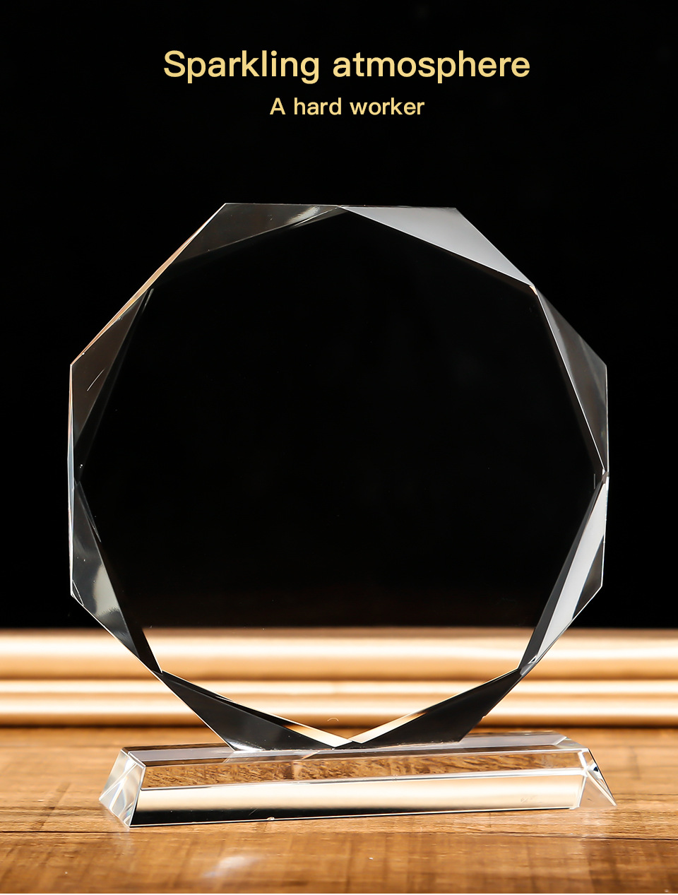 供应外贸玻璃奖杯 80mm-200mm八角太阳花奖牌 水晶奖杯