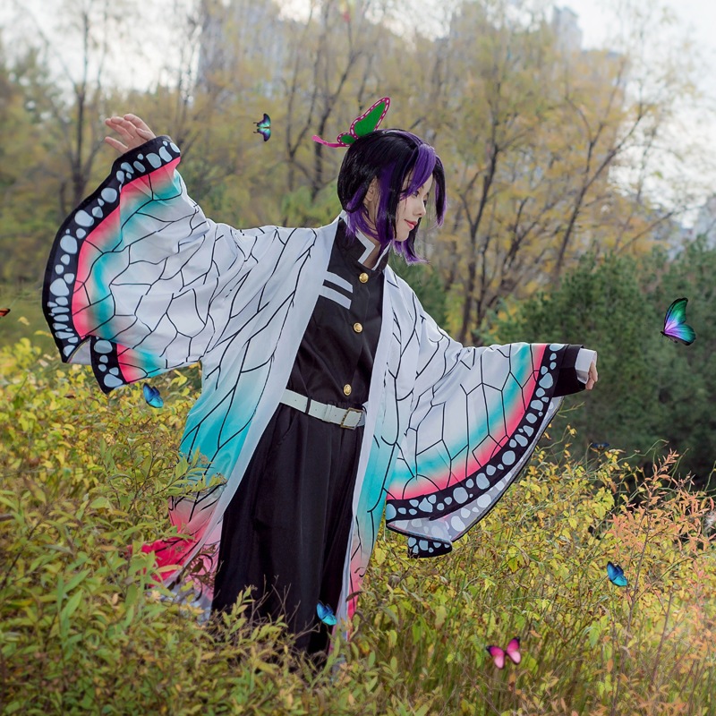 鬼灭之刃蝴蝶忍play鬼队队服虫柱制服女二次元动漫一件代发